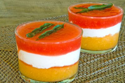 Recette dessert : Recette verrine melon pastèque
