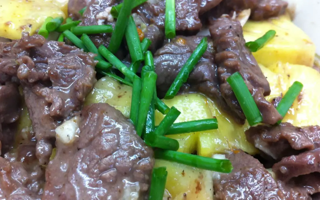 recette wok boeuf ananas