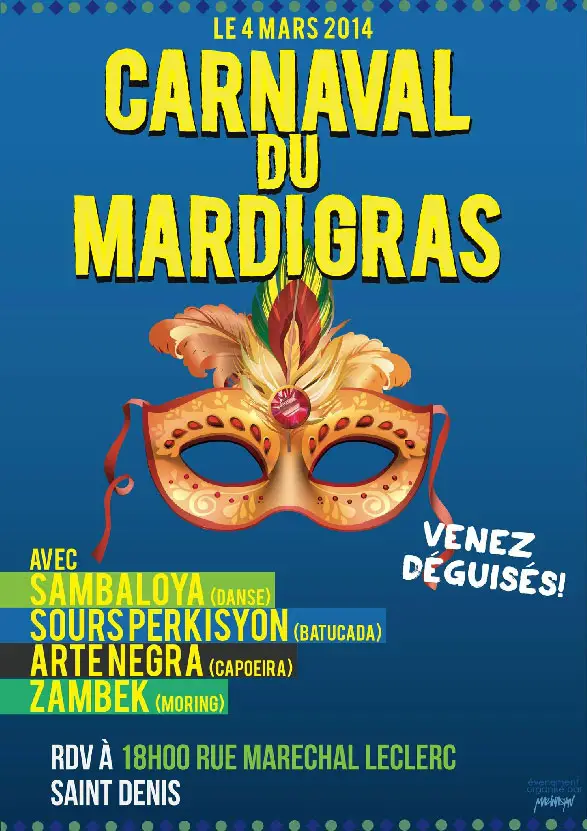 Carnaval à la Réunion : la Compagnie Sambaloya au carnaval Mardi Gras à la Réunion