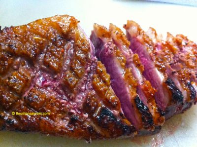 Magret de canard grillé au miel de litchis