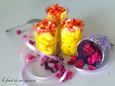 Recette dessert Ananas Victoria Réunion – Brunoise de fraises