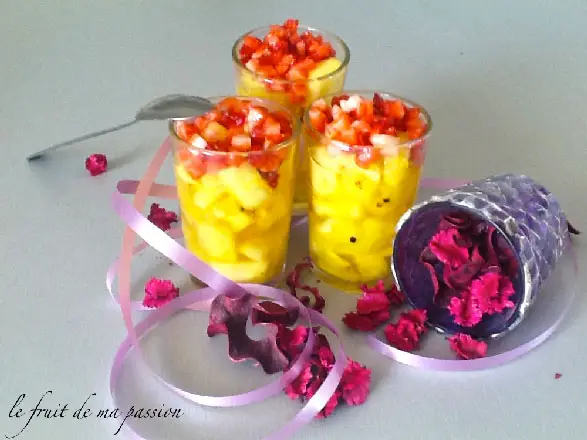 Recette dessert Ananas Victoria Réunion – Brunoise de fraises