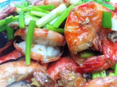 Recette chinoise : crevettes aux champignons noirs