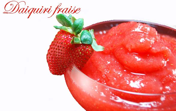 Recette de cocktail : Daiquiri fraise ou Daïkiri