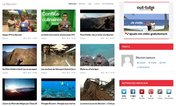 Out tube vidéo Réunion : plus de 5 000 vidéo Ile Réunion
